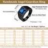Bestyle Black Men Signet Ring-8mm*8mm Blue Topaz Sapphire Gemstone Ring