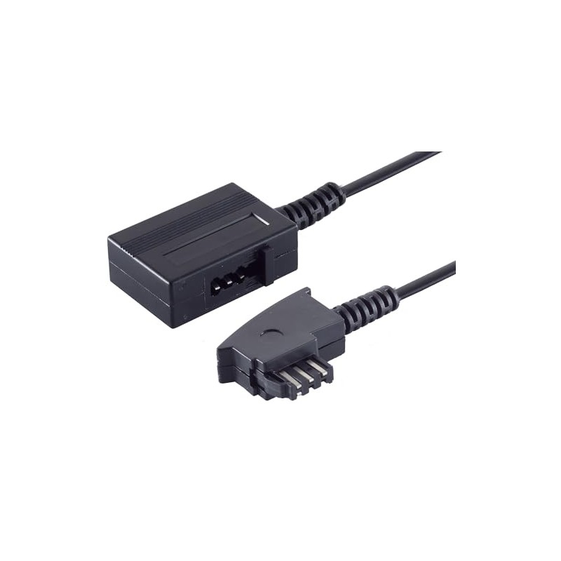 1x 3.0m - Telefon-Verlängerung 6-adrig TAE-N Stecker - TAE-N Kupplung