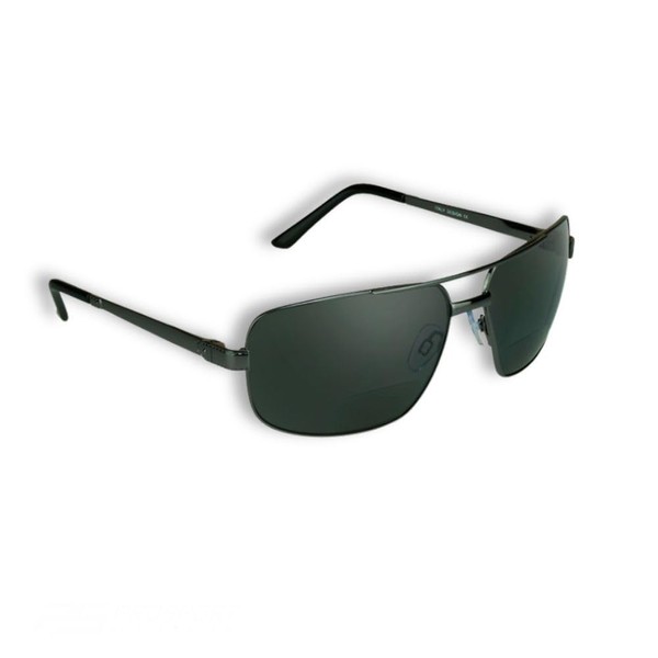 proSPORT Square Aviator Polarized Bifocal Sunglass +1.50 Men Smoke Lens