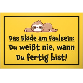 DankeDir! Das Blöde am Faulsein Sign 30 x 20 cm Funny Saying Wall Decoration Birthday Gift Saying Sign Door Sign Party Gift Colleagues Friends Party Decoration Gift Idea Decoration