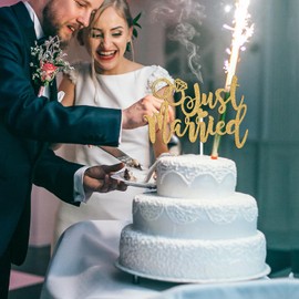 Decoración para tartas con purpurina dorada recién casada, decoración para tartas de despedida de soltera para nueva pareja, novia para ser, boda, compromiso, despedida de soltera