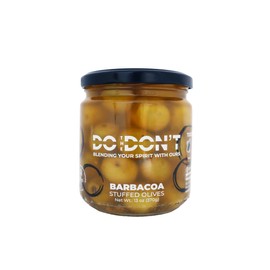 Do the Don't - Gourmet Barbecue Stuffed Green Olives - Premium Cocktail & Snack Garnish, Ideal for Martinis, Bloody Marys, Charcuterie & Salads, Exquisite Condiment Olives, 13oz