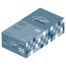 Kawanishi Industries 2067 Felice Smart Nitrile Gloves, Powder Free, 100 Pieces, Blue SS