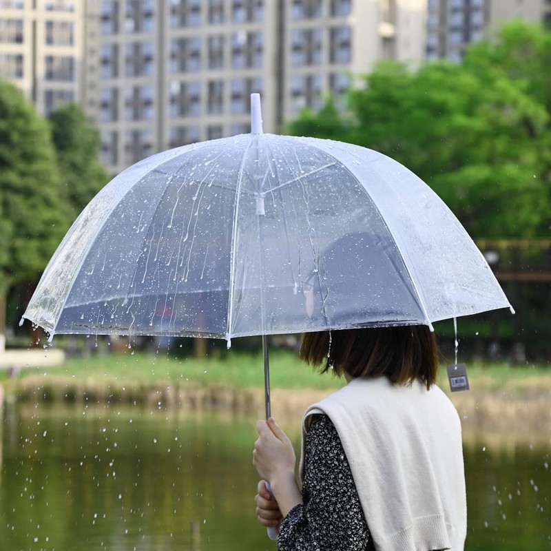 Unibos 4 x Set Rain Umbrellas Dome Birdcage Transparent PVC