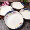 Swlthwen 4 Pcs Japanese Ceramic Dinner Plates, Household Tableware Plates