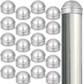 Yaocom 20 Pcs 2-3/8" Chain Link Fence Post Cap Round Dome External Post Caps Aluminum Chain Link Only Use for Outside Diameter Outdoor Fence Parts