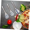 SHOWERORO 6pcs Long Handled Ceramic Soup Spoons Elegant Asian Serving