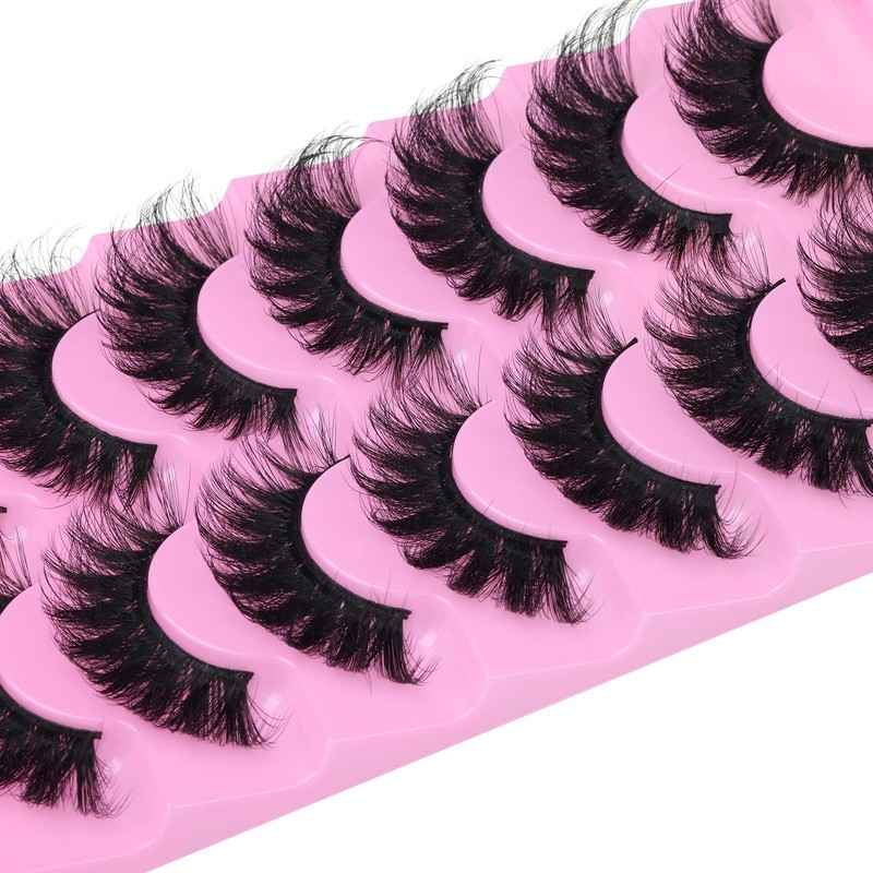 JIMIRE Cat Eye Lashes Faux Mink Eyelashes Fluffy 18MM Volume