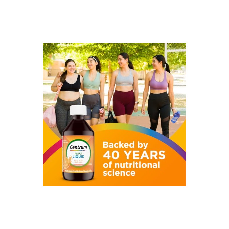Centrum Liquid Multivitamin for Adults, Multivitamin/Multimineral Supplement with B Vitamins