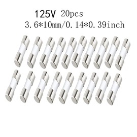 20A 125V Fuse, 3.6 * 10 mm，F20A Fast Blow Ceramics, Ceramics Cartridge Fuse, 20 Pcs