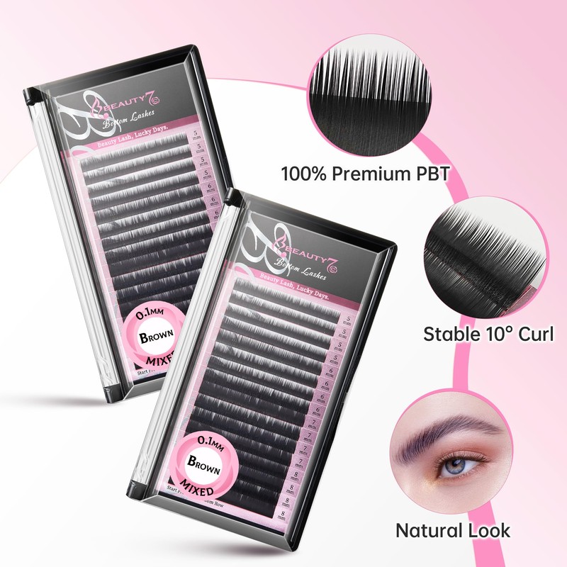 Individual Eyebrow Extensions 0.1mm Thickness Mixed Length 5mm-8mm Color Black