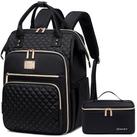 Otevan Lunch Backpack for Women, 15.6 inch Laptop Backpack for Women, Work Backpack with Lunchbox,Insulated Backpack Cooler,Teacher Nurse Travel Backpack for Women