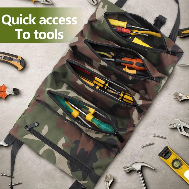 Tool Roll Bag, Tool Roll Tool Bag, Small Multi-Purpose Roll