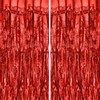 uxcell 5 Pcs Red Fringe Curtain Party Streamers (3.3ft x
