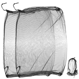 KOMBIUDA 2pcs Outdoor Mosquito Net Hat Breathable Mesh for Fishing Hiking Camping and Gardening Lightweight and Comfortable Reusable Black