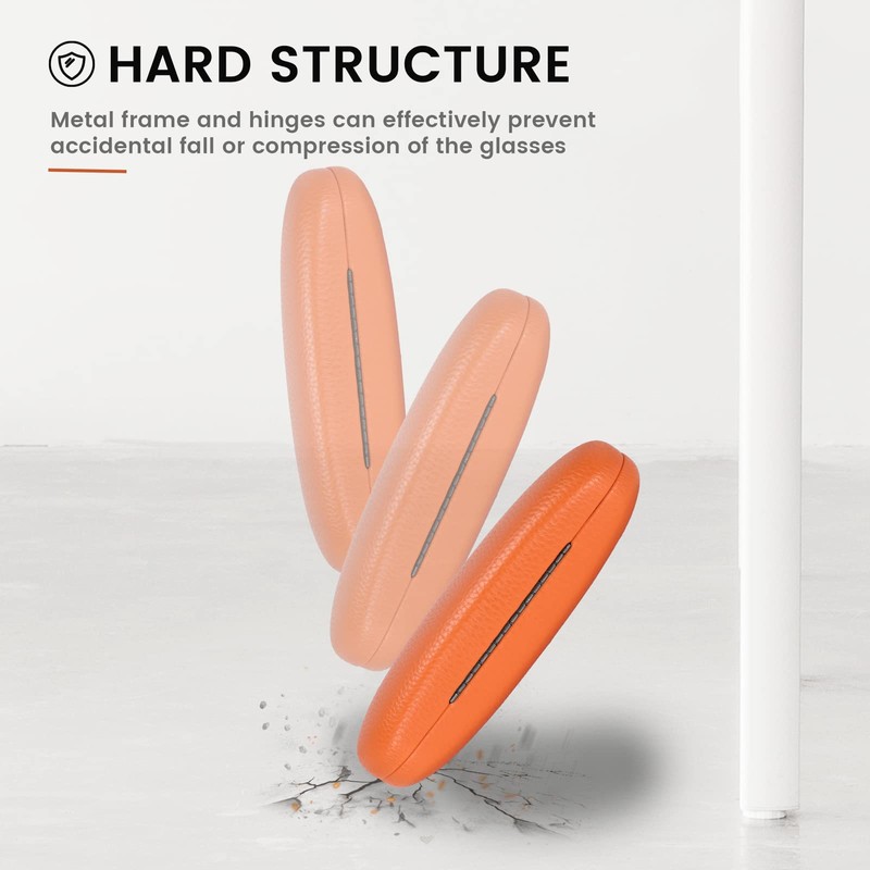 MOLSHINE Hard Shell PU Leather Glasses Case,Travel Portable Eyeglass Case