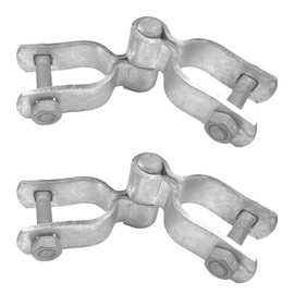 [Pack of 2] 1-5/8" x 1-5/8" Chain Link Fence Gate Post Hinge Kit, Galvanized Steel Heavy Duty Gate Hinges, Include 2 PCS Female Gate Frame Hinge, 2 PCS Male Gate Post Hinge, Bolts & Nuts Included