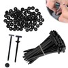 Nylon Universal Cable Tie Buckle, 100PCS Self-Locking Nylon Zip Ties,