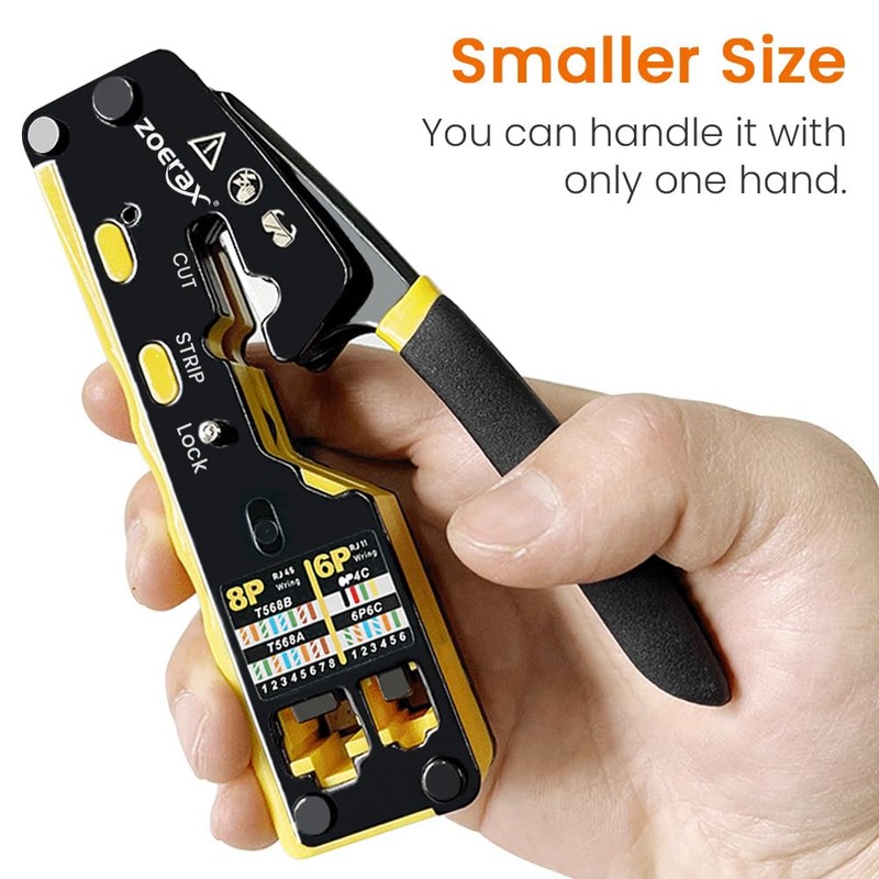 ZoeRax RJ45 Crimping Tool Pass Through Ethernet Crimping Tool for