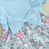 KtwHarnu Newborn Baby Girl Easter Outfit Bunny Print Ribbed Short