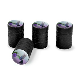 Graphics and More Hummingbird Crowned Woodnymph Purple Violet Tire Rim Wheel Aluminum Valve Stem Caps