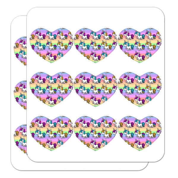 Cute Kawaii Unicorns Pattern Heart Shaped Planner Calendar Scrapbook Craft