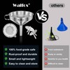 WALFOS Multi-use Stainless Steel Kitchen Funnel with 2 Removable Strainer
