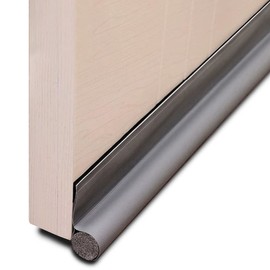 Life'bea One-Sided Easy Installation Waterproof And Sound Proof Door Stop - Draft Stopper For Bottom Of Door And Front Door Weather Stripping Made Of EPA Foam Cotton With Velcro For Firm Holding That Prevents Cold Air, Dust, And Insects- Grey