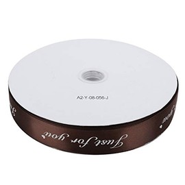 Impresión de cinta de raso con mensaje Solo para ti, cinta navideña personalizada para decoraciones navideñas, manualidades, embalaje, material de poliéster resistente, 100 (Brown)