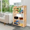 YCICI Open Bookshelf, 4 Tier Bookcase, Small Bookshelf, Wooden Book