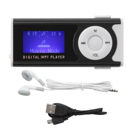 ciciglow Sport MP3, Tragbarer -Musik-Player 16 GB Erweiterungsspeicher mit LED-Taschenlampe LCD-Bildschirm-MP3-Player mit Kopfhörer und USB-Kabel(schwarz)