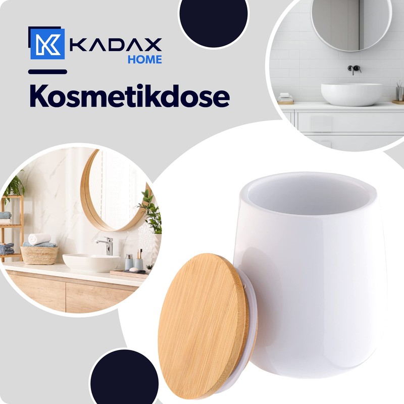 KADAX Cosmetics Tin, Ceramic Storage Tin, Cotton Wool Box with