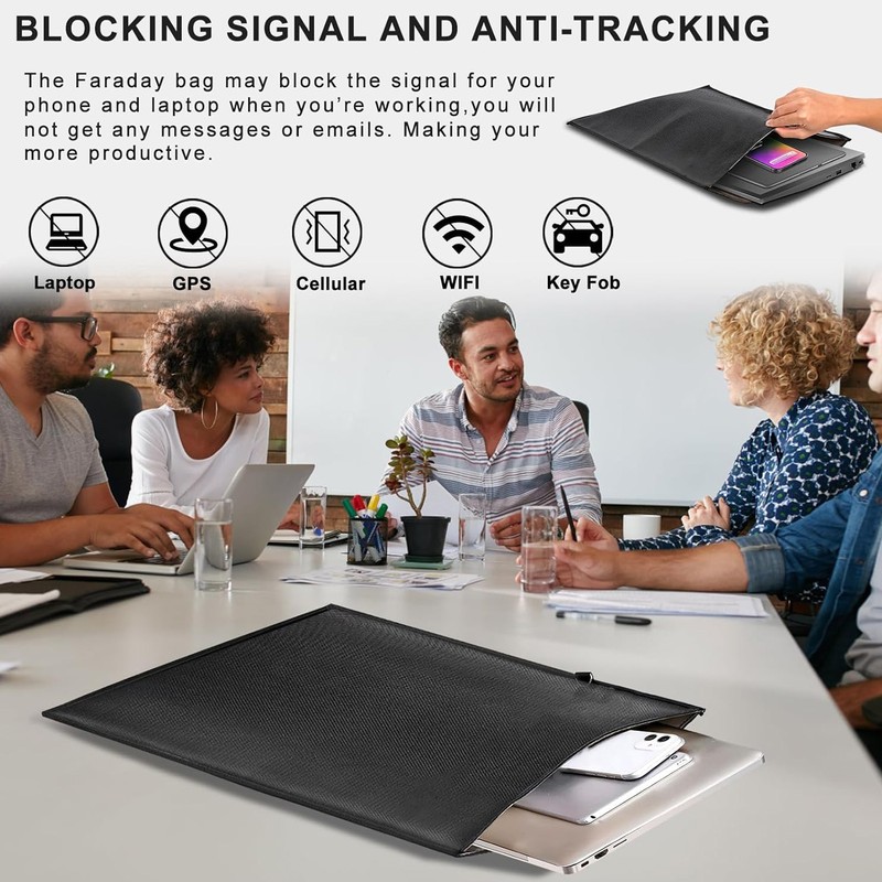 5pcs Faraday Bags Fireproof Waterproof Signal Blocking Large Prevent Tracking