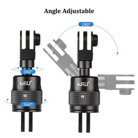 HSU 360 Degree Adapter for Action Cameras, Aluminum Alloy Extension Arm Bracket for Hero 13/12/11/10/9/8/7/6/5/4/3