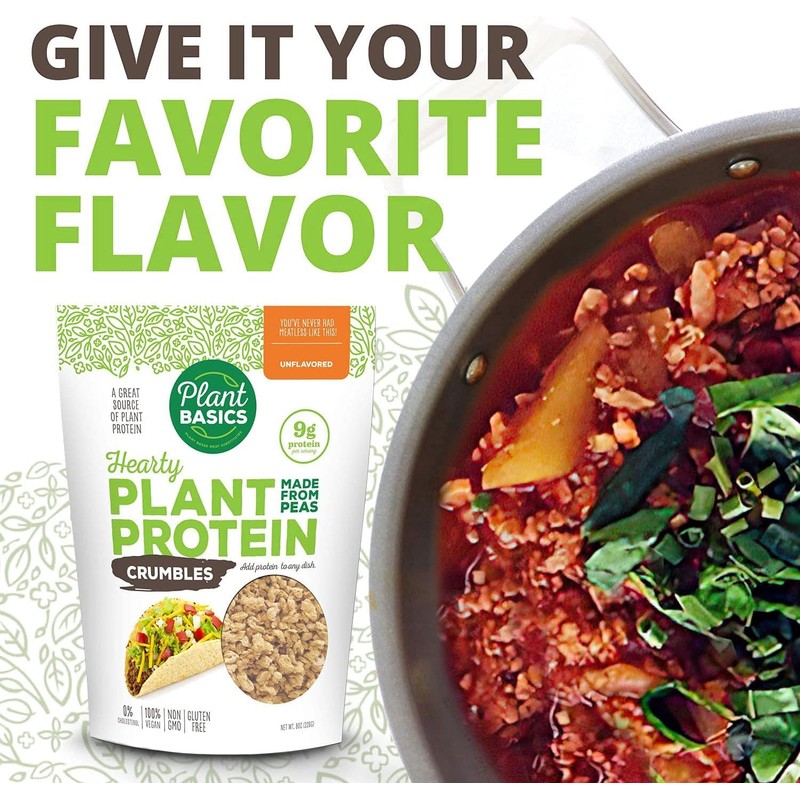 Plant Basics - Hearty Plant Protein - Unflavored Crumbles, 8
