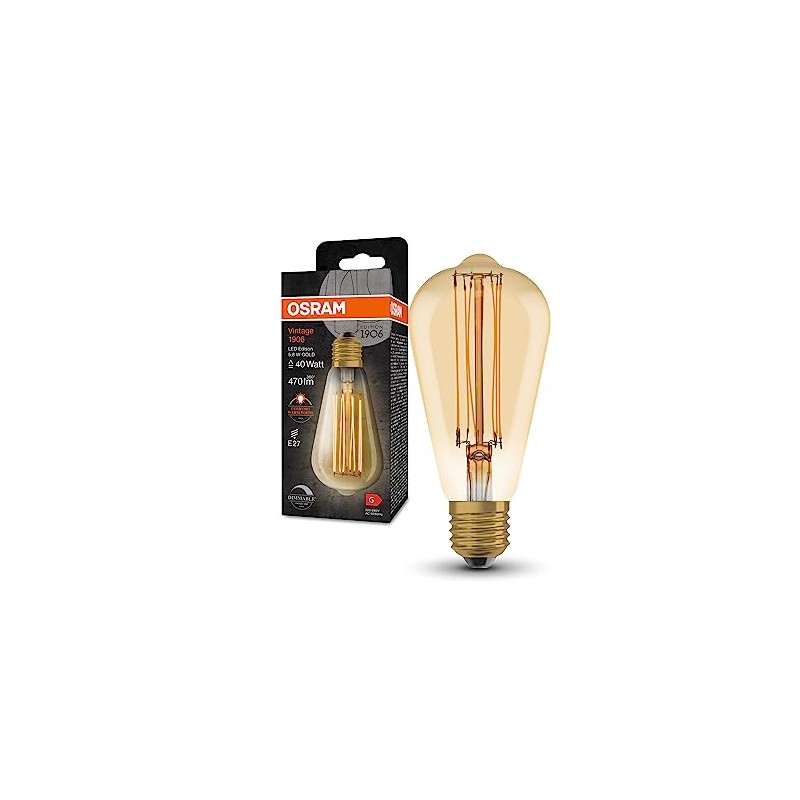 OSRAM Vintage 1906 LED Lamp with Gold Tint 5.8W 470lm