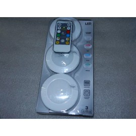 Defiant one new 3-pack Defiant Remote Control LED Color Changing Puck Light lights