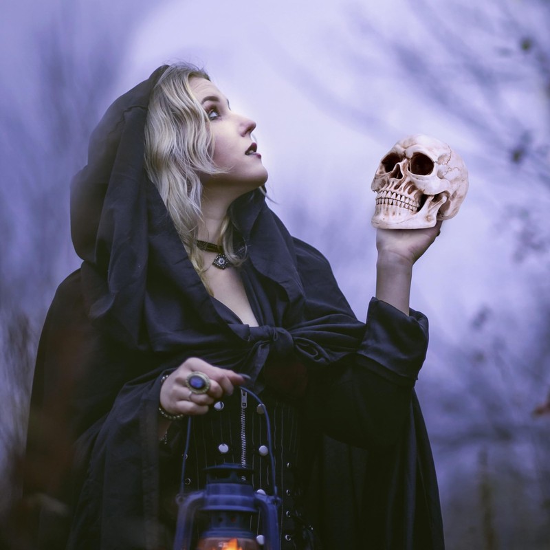 READAEER Resin Skull, Human Head Model for Home Decoration, Halloween