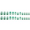 Square Fake Nails Short Press On Nails Leaf Glitter With