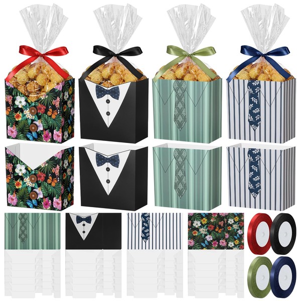 Fullhawl 24 Set Father's Day Popcorn Boxes with Clear Bag