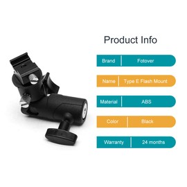 Fotover Type E Universal Light Stand Swivel Hot Shoe Umbrella Flash Holder Tripod Bracket with Hot Shoe Adapter Camera