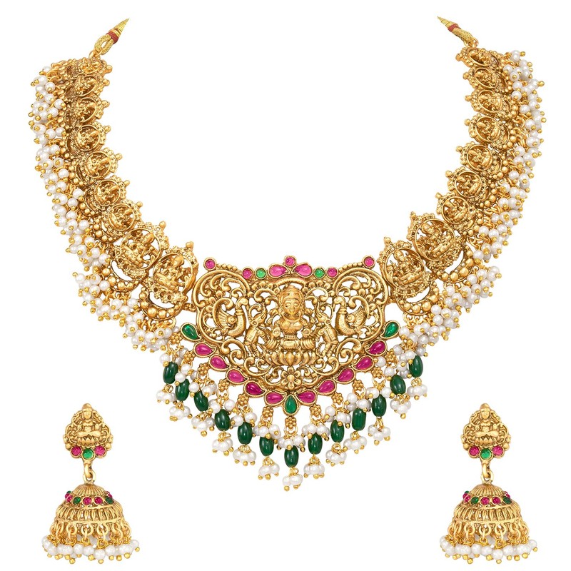 Aheli Lariya Pearl Kundan - Juego de collar con diseño
