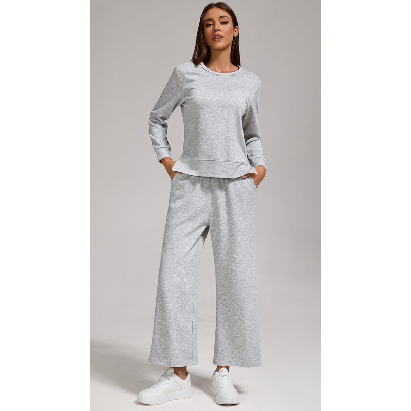 YETOWA Women’s Air Layer Fabric 2 Piece Set Stylish Long