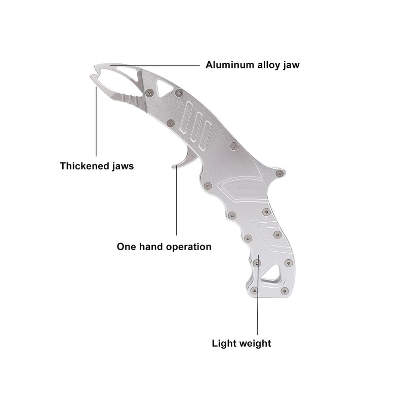 Fish Gripper Alloy Multifunctional Rustproof One Hand Operation Fish Lip