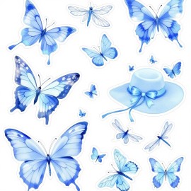 Cardstock Die Cut Embellishments Blue Butterflies (18) Cut Outs 3.5 Inch