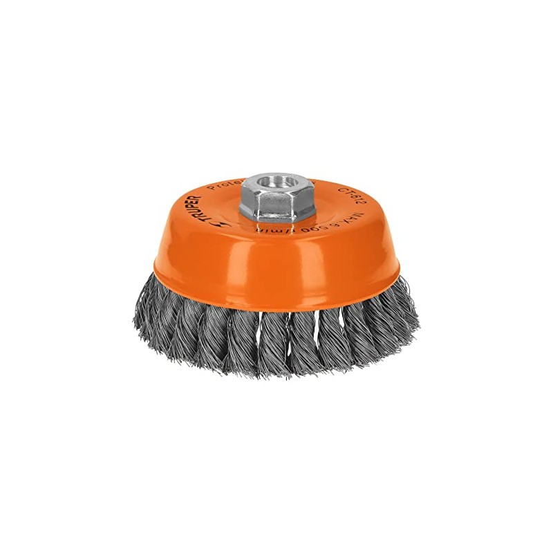 Truper CT-612, Carda de copa, alambre trenzado fino, 5" para