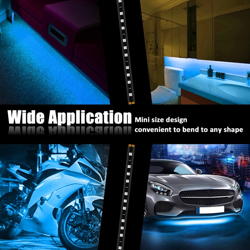 XT AUTO Ice Blue 12v 15 Led 30cm Car Flexible