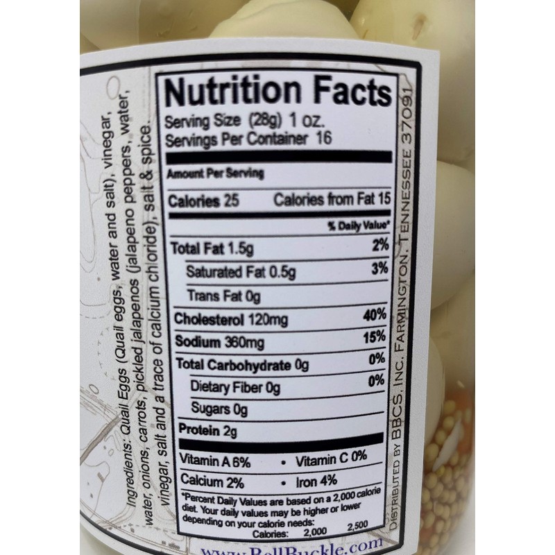 Pickled Quail Eggs (Mild) - 16 Ounce Jar