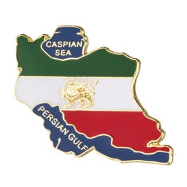 Iran Iranian Persian Guf Country Shape National Flag Metal Enamel Pin Badge Lapel