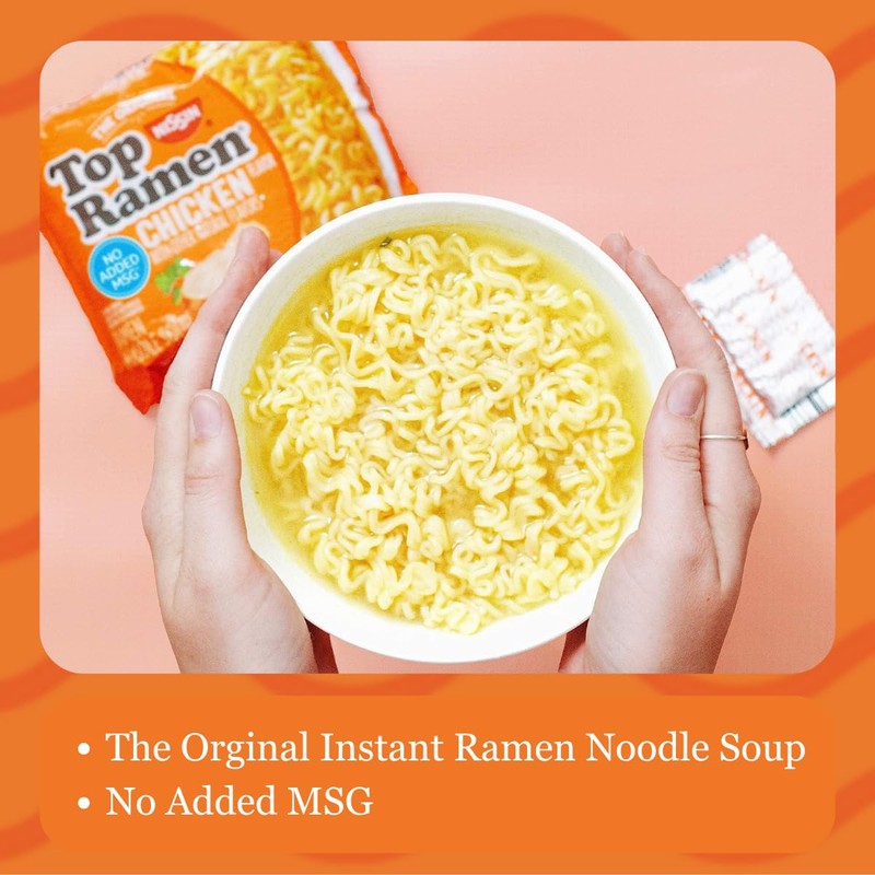 Nissin Top Ramen Noodle Soup, Chicken, 3 Ounce (Pack of